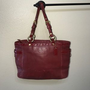 Authentic Coach red leather handbag purse